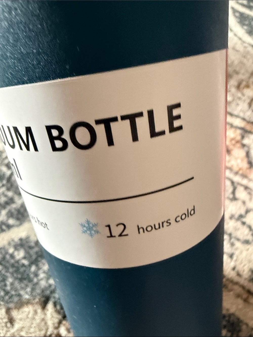 Insulated Blue Stainless Steel Water Bottle - 500ml - Picture 2 of 6